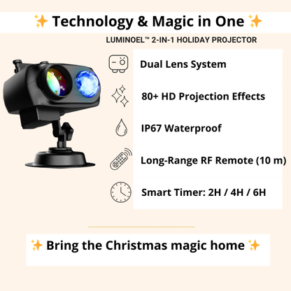 LumiNoel™ 2-in-1 Christmas Projector Lights (New Upgrade)